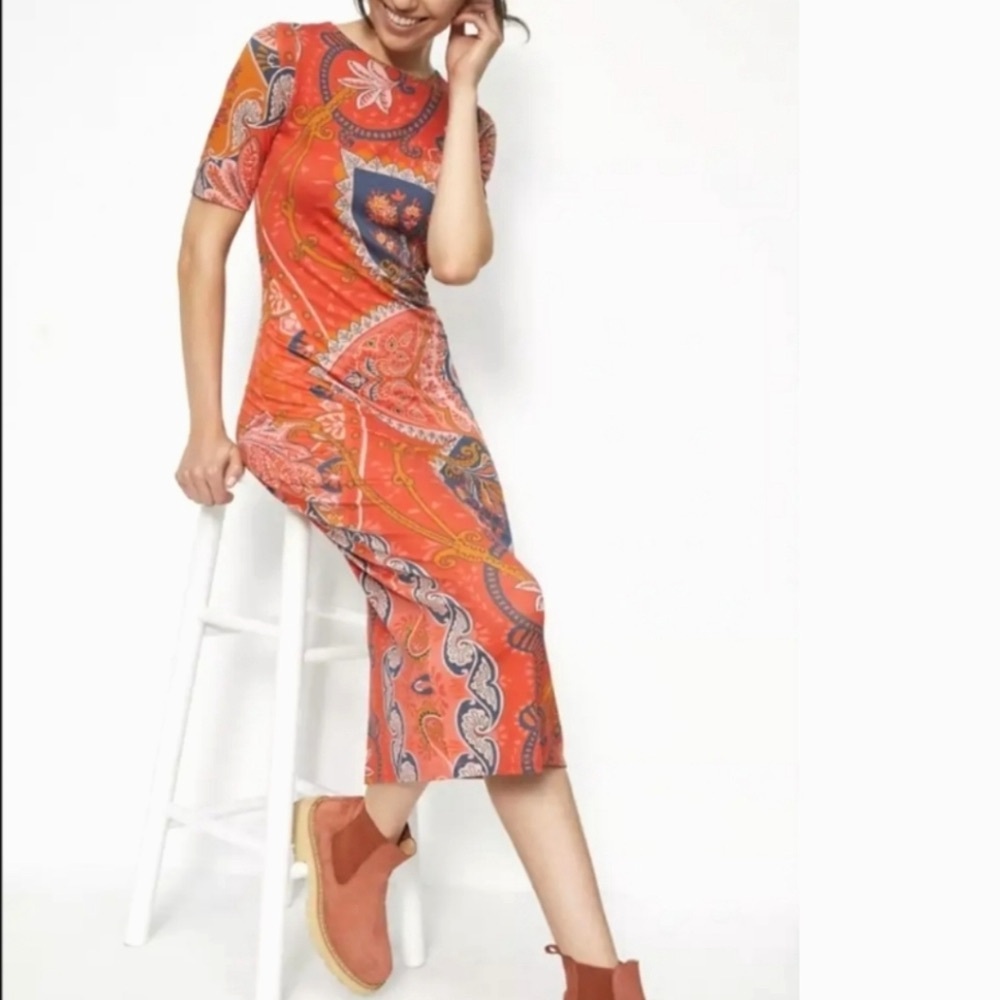 FARM Rio Giannina floral print midi silhouette dress women's size XS